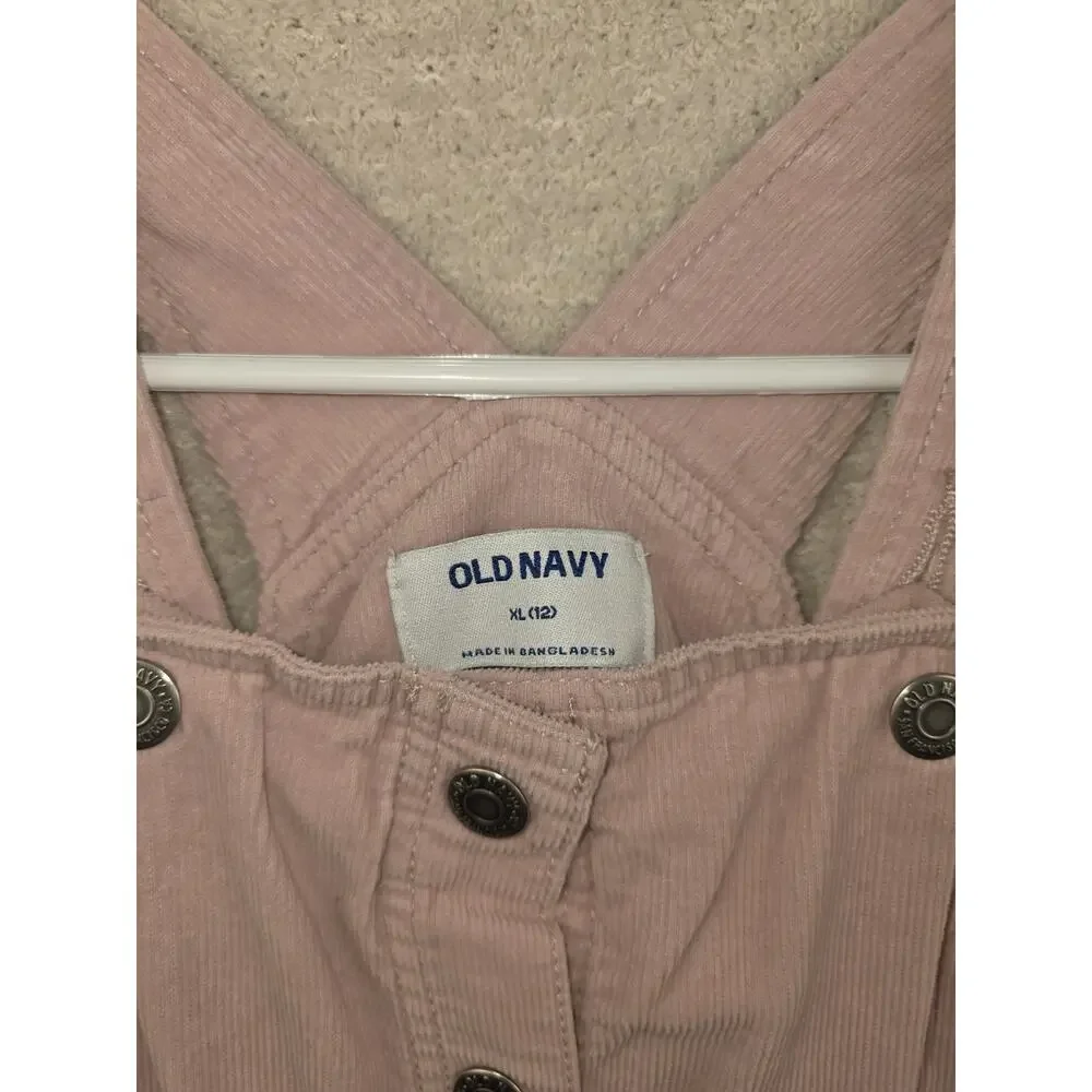 Old Navy Girls Pink Corduroy Overall Mini Dress Size XL (12)